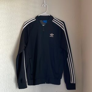 BLACK AND WHITE ADIDAS JACKET